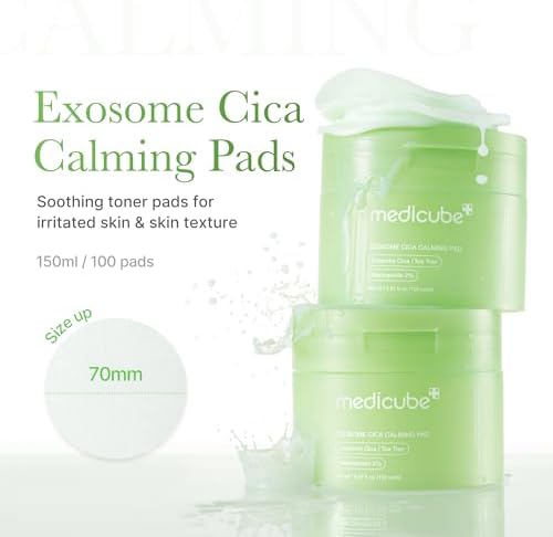 medicube Exosome CICA Tea Tree Calming Toner Pads for Sensitive Skin
