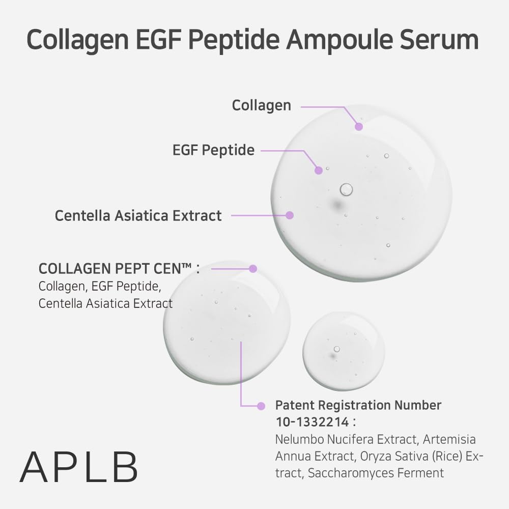 APLB Collagen EGF Peptide Ampoule Serum | COLLAGEN PEPT CEN™ 35.9% 1.35 FL.OZ/Korean Skincare, Elasticity care, Long lasting moisturizing, Revitalize for gentle and improve skin texture