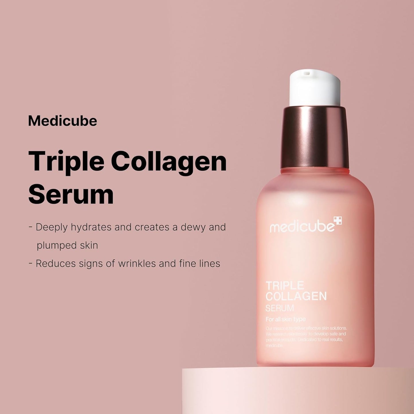 medicube Triple Collagen Serum 1.85 fl.oz - Nourish dull skin with Triple Collagen Complex - A lightweight serum with Niacinamide and Hyaluronic Acid - Korean Skincare