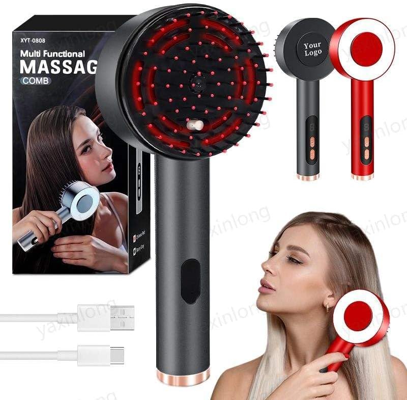 Premium Scalp Massaging Brush with Oil Applicator, Cordless Electric Massager, IPX7 Waterproof (MODAL C GRAY)