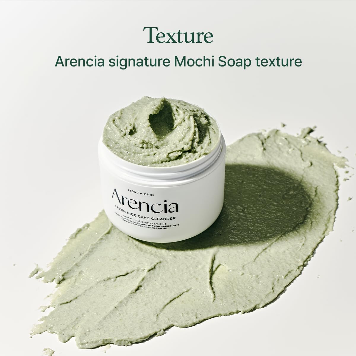 Arencia Korean Rice Mochi Face Cleanser - Face Mask, Foaming Cleanser, Gentle Scrub All in One - Deep Cleansing, Moisturizing, Pore Minimizing, Removing Blackhead- with Rice Water & Green Tea, Mugwort