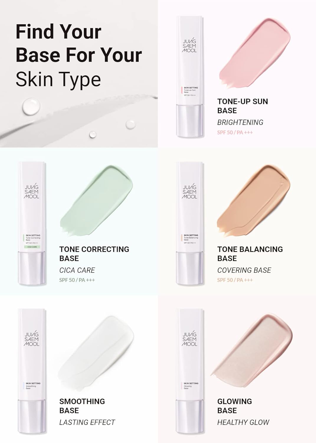 JUNG SAEM MOOL OFFICIAL] Skin Setting Tone up Sun Base | Brightening Primer | Weightless CC Cream | Makeup Artist Brand