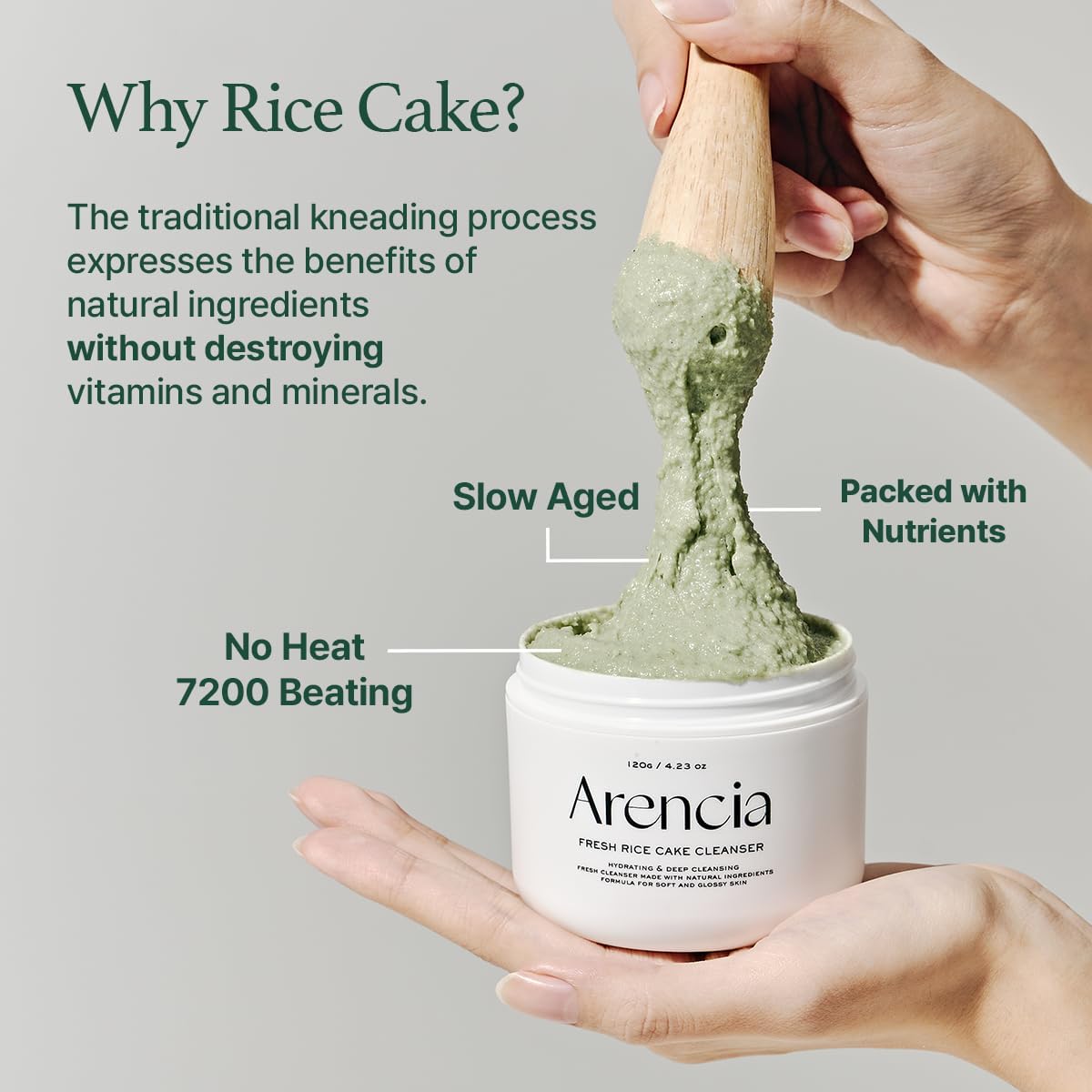 Arencia Korean Rice Mochi Face Cleanser - Face Mask, Foaming Cleanser, Gentle Scrub All in One - Deep Cleansing, Moisturizing, Pore Minimizing, Removing Blackhead- with Rice Water & Green Tea, Mugwort