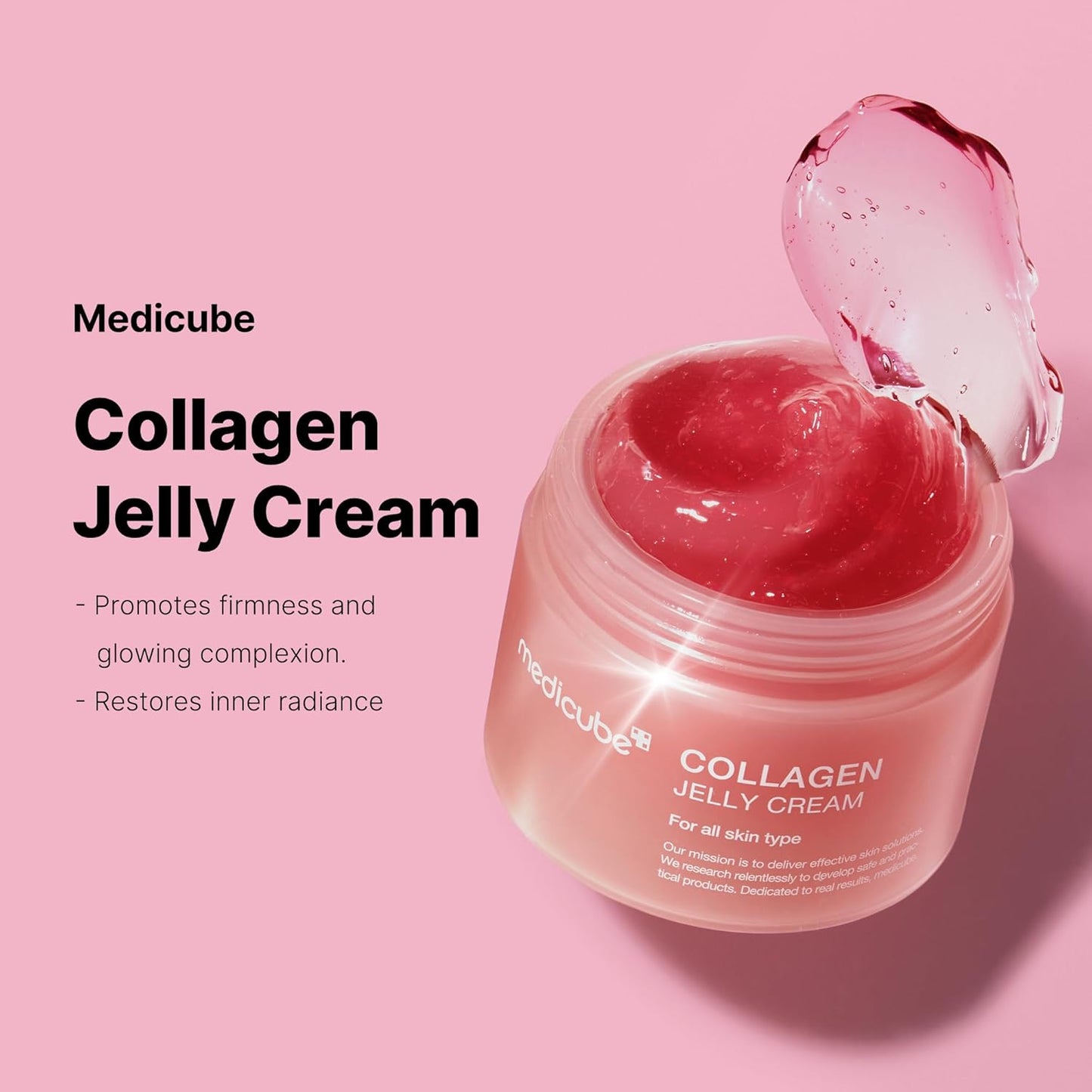 medicube Collagen Jelly Cream- Niacinamide & Freeze-Dried Hydrolyzed Collagen - Boosts skin's barrier hydration and gives 24h Glow & Lifted Look - No artificial color, Korean skincare (3.71 fl.oz.)