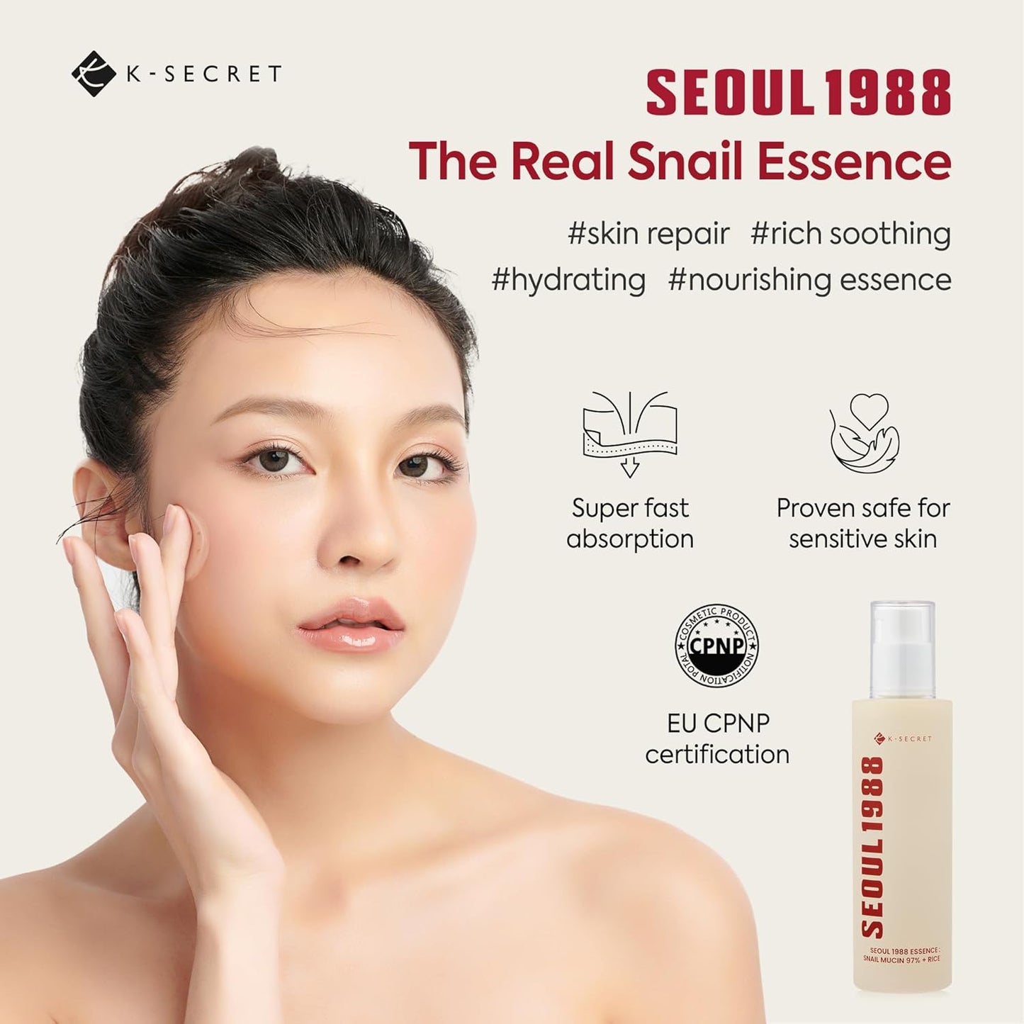 K-SECRET SEOUL1988 Essence : Snail Mucin 97% + Rice