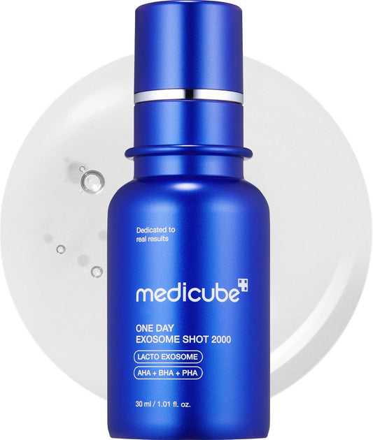 medicube Zero Exosome Shot 2,000 PPM Spicule Facial Serum | Liquid Skin Booster Serum | Exosome, AHA+BHA+PHA | Pore Care, Dead Skin Cells, Skin Texture | Korean Skin Care 1.01 fl.oz