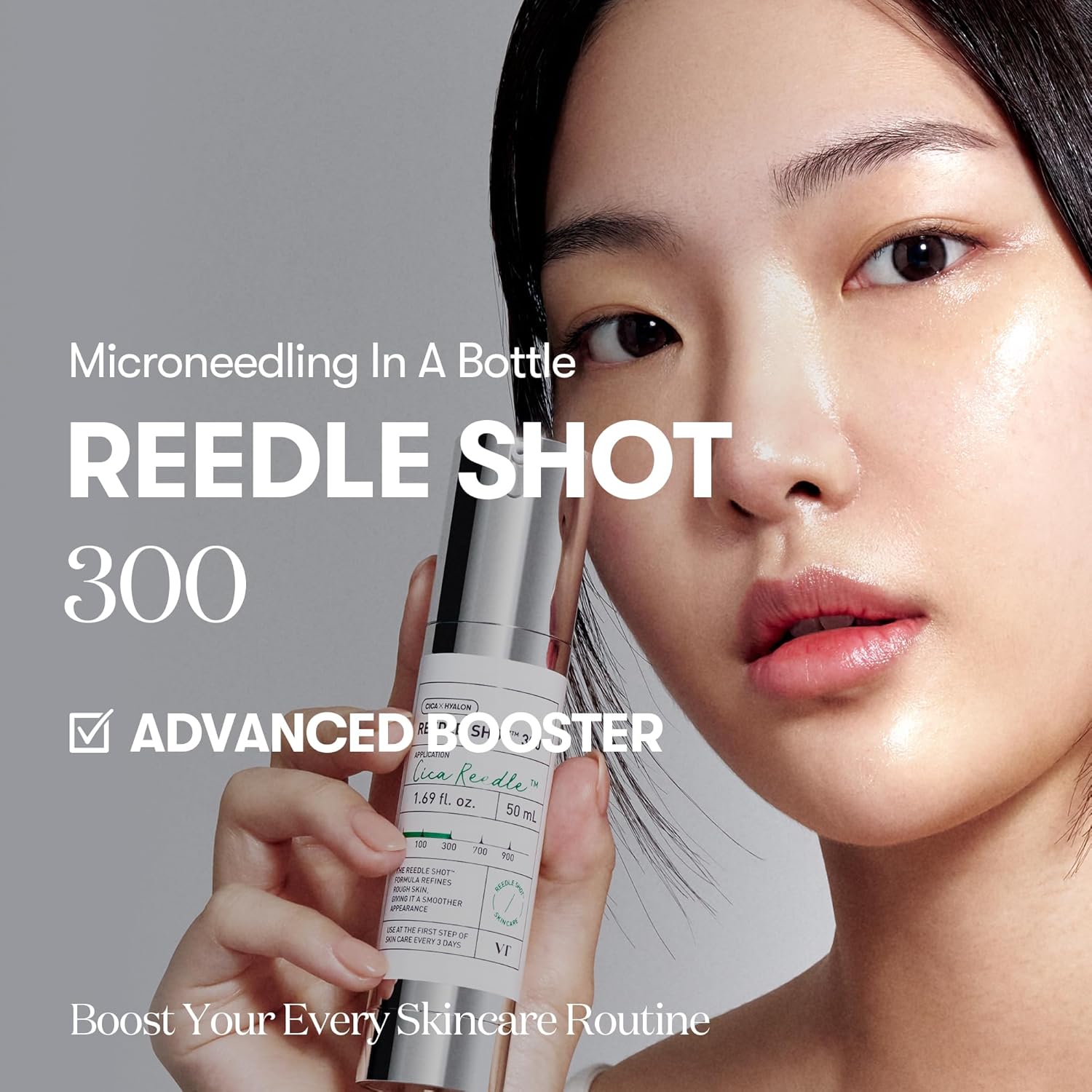 VT COSMETICS CICA Reedle Shot 50, Spicule Microneedling Serum for Pore Care & Exfoliation, Exosome, Centella Asiatica for Glass Skin