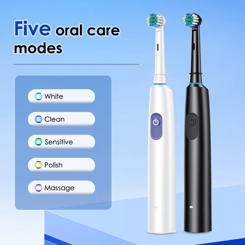 Electric Toothbrush Rotary Rechargeable Electric Toothbrush for Adults Rotating Electric Toothbrushes with 8 Soft Brush Heads